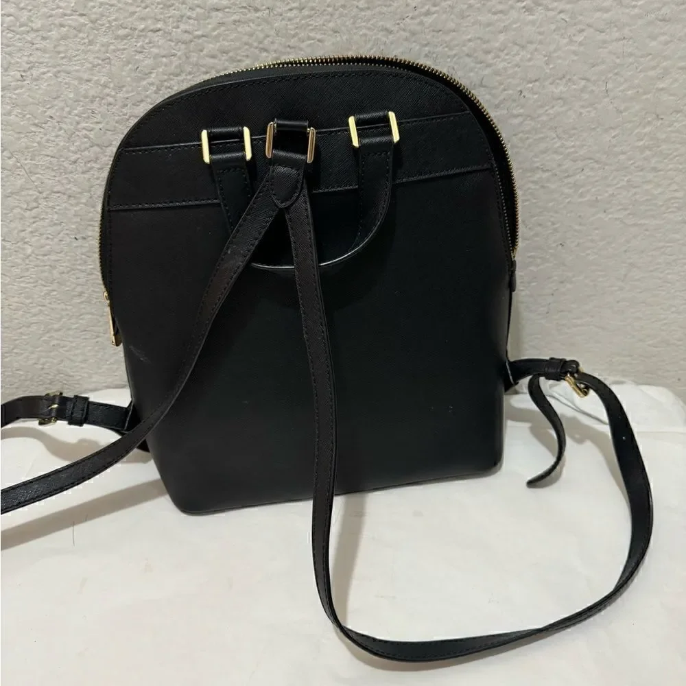 Michael Kors saffiano Black Emmy Leather Backpack